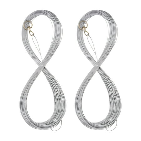 

Deep Well Measuring Rope 50m Steel Wire Galvanized Silver Tone 2 Pieces