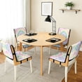 thumbnail image 3 of TSOVTHRID Colorful Tie Dye Print Quilted Dining Chair Covers, Stretch Removable Chair Cushion Slipcovers with Elastic Band, Seat Covers for Dining Room, Kitchen, Set of 1, 3 of 7