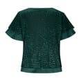 thumbnail image 6 of Maplenight Women's Sparkly Sequin Tops Short Sleeve Glitter Dressy Blouses Crew Neck Party Shirt, 6 of 8