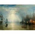 thumbnail image 2 of Mallord, Joseph 24x19 Gold Ornate Wood Framed with Double Matting Museum Art Print Titled - Keelmen Heaving in Coals by Moonlight, 1835, 2 of 4