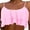 Pink, variant on Bikini Top For Women Square Neckline Sporty Bikini Top Pink Halter Top Shore Swimwear