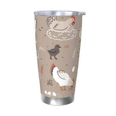

Goofa Chicken for 20 oz Skinny Tumbler Stainless Steel Coffee Mug Slim Vacuum Insulated Travel Cup Car Cup-Without Straw