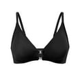 thumbnail image 3 of DuoJiaJ Women's Triangle Bralette Comfort Full Coverage Bra Front Close Deep V Seamless Wireless Adjustable Bras Sports Bras for Women Black, 3 of 3