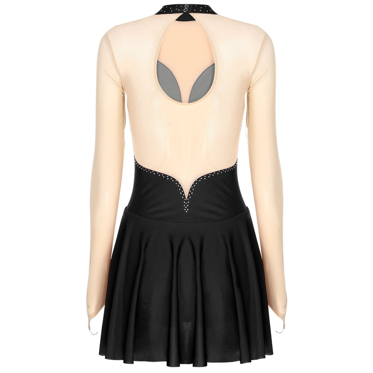 Mufeng Womens Long Sleeve Mesh Spice Figure Ice Skating Dress Adult Shiny Mock Neck Ballet Dance Black XL - Walmart.com Mufeng Womens Long Sleeve Mesh Spice Figure Ice Skating Dress Adult Shiny Mock Neck Ballet Dance Black XL - Walmart.com