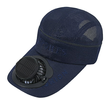 Yaoyar Solar Fan Hat Mesh Baseball Cap with Solar Fan Summer UV Protection Sun Hat Solar Powered/USB Charging Fan Cap
