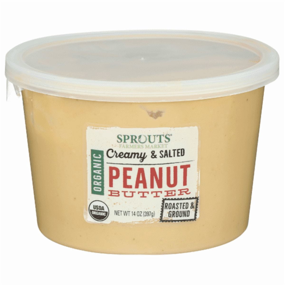 Sprouts Organic Creamy Salted Peanut Butter 14 oz (Pack of 3)