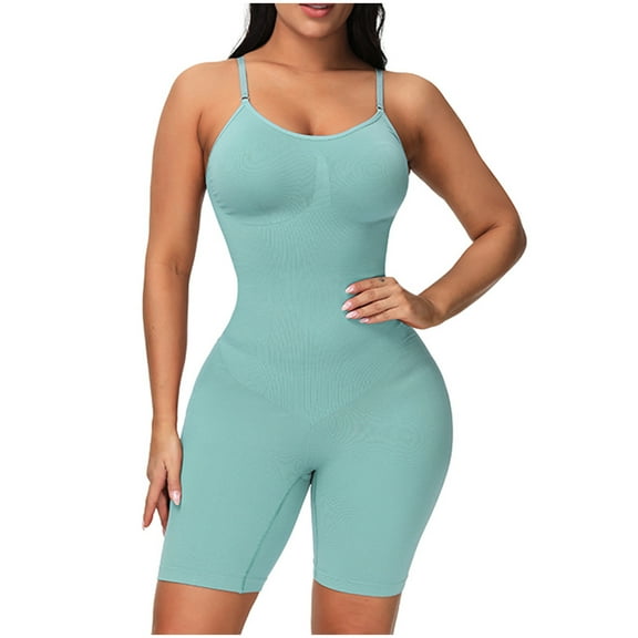 Elainilye Fashion Body Suit Tummy Control Ladies Seamless One-Piece Body Shaper Underwear Stretch Slimming Butt Lifting Shapewear,Green