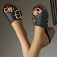 thumbnail image 6 of SACFOF Women's Slide Heeled Sandals Opened Square Toe Chunky Block Heel Slippers with Buckle Slip on Long Womens Slippers, 6 of 6