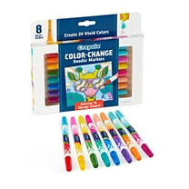 Crayola® Color Change Doodle Markers, Chisel Points, Assorted Barrel Colors/Multicolor Ink, Pack Of 8 Markers