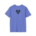 thumbnail image 2 of Hand drawn art with a Cross, Heart & Flowers on a Unisex Softstyle T Shirt, 2 of 4