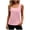 Pink, variant on Tank Tops for Women Sleeveless Solid Color Bateau Neck Drawstring Loose and Breathable Casual Blouse