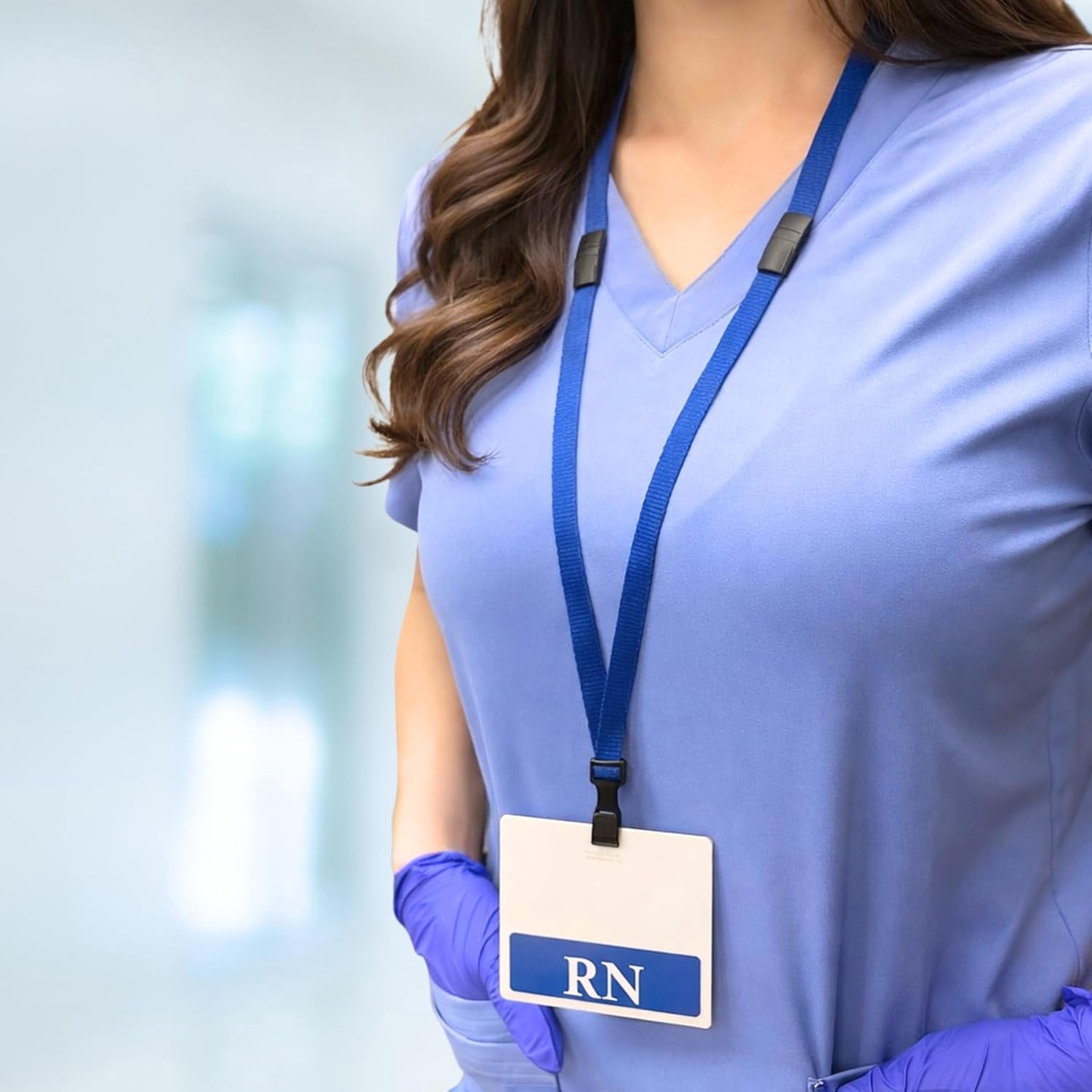 Bulk 100 Pack - Specialist ID Triple Breakaway Safety Lanyard - Multiple Break Away Clasp Lanyard with 3 Point Breakaway Design - Extra Safe ID Badge Holder for Teachers & Nurses (Royal Blue)