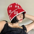 thumbnail image 2 of COCOpeaunt New Knitted Flower Korean Version Spring Autumn Crochet Fisherman Cap Women Handmade Bucket Hats Panama Hats Winter Caps Present, 2 of 6