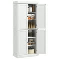 thumbnail image 1 of HOMCOM Freestanding 4 Door Kitchen Pantry Cabinet with Shelves White, 1 of 10