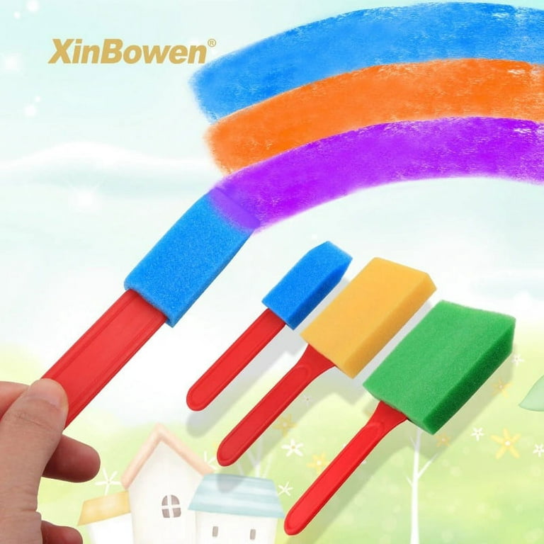 44pcs Sponge Painting Brushes Kit Mini DIY Painting Kits Early Learning Kids  Paint Set Roller Sponge