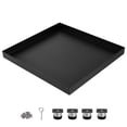 thumbnail image 4 of Heavy-Duty Carbon Steel Washing Machine Drain Pan 24x24 Inch – No Drainage Holes, 4 Stainless Steel Adjustable Anti-Vibration Feet, Rust-Proof Floor Leak Protection Tray – Easy Install – Black, 4 of 8