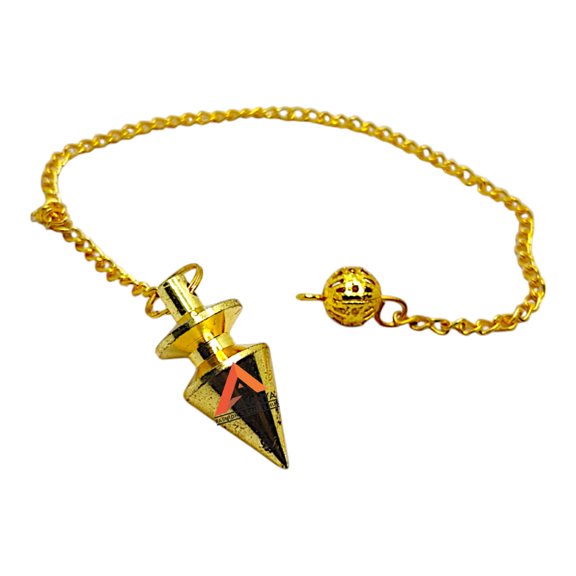 Healing Metal Pendulum for Divination Conical Con Golden Metaphysical Reiki Universal Pendulum