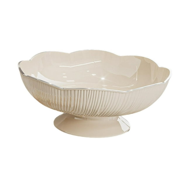 jifeng Fruit Bowl Decorative Tray for Kitchen Counter for Dining Table Home Dessert Cream White