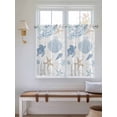 thumbnail image 6 of Tier Curtains 45 Inches Long, Blue Coastal Nautical Window Treatment Curtain Drapes, Beach Sea Turtle Ocean Coral Starfish Window Half Privacy Curtains for Bedroom Bathroom, 42"x45", 2 Panels, 6 of 7