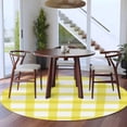 thumbnail image 3 of Farmhouse Farm 7FT Round Area Rugs for Living Room Minimalism Yellow Buffalo Check Plaid Holiday Theme Ultra-Thin Non-Slip Round Rugs Washable Low Pile Circle Carpet for Bedroom Kitchen Nursery, 3 of 9
