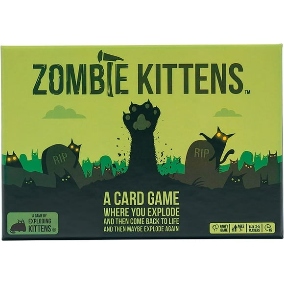 Zombie Kittens Card Game by Exploding Kittens - Fun Family Card Games for Adults, Teens, and Kids for Nighttime Entertainment, 2-5 Players