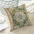thumbnail image 4 of Boho Pillow Covers 18x18 Set of 2, Green Persian Carpet Boho Throw Pillow Covers Linen Farmhouse Vintage Monaco Rug Decor Cushion Case Boho Home Decor for Couch Sofa Outdoor, 4 of 6