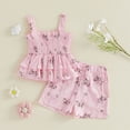 thumbnail image 2 of KPOPLK Newborn Baby Girl Summer Clothes 2Pcs Floral Embroidery Shorts Set Cute Baby Girl Outfit Set(12-18 Months,Red), 2 of 9