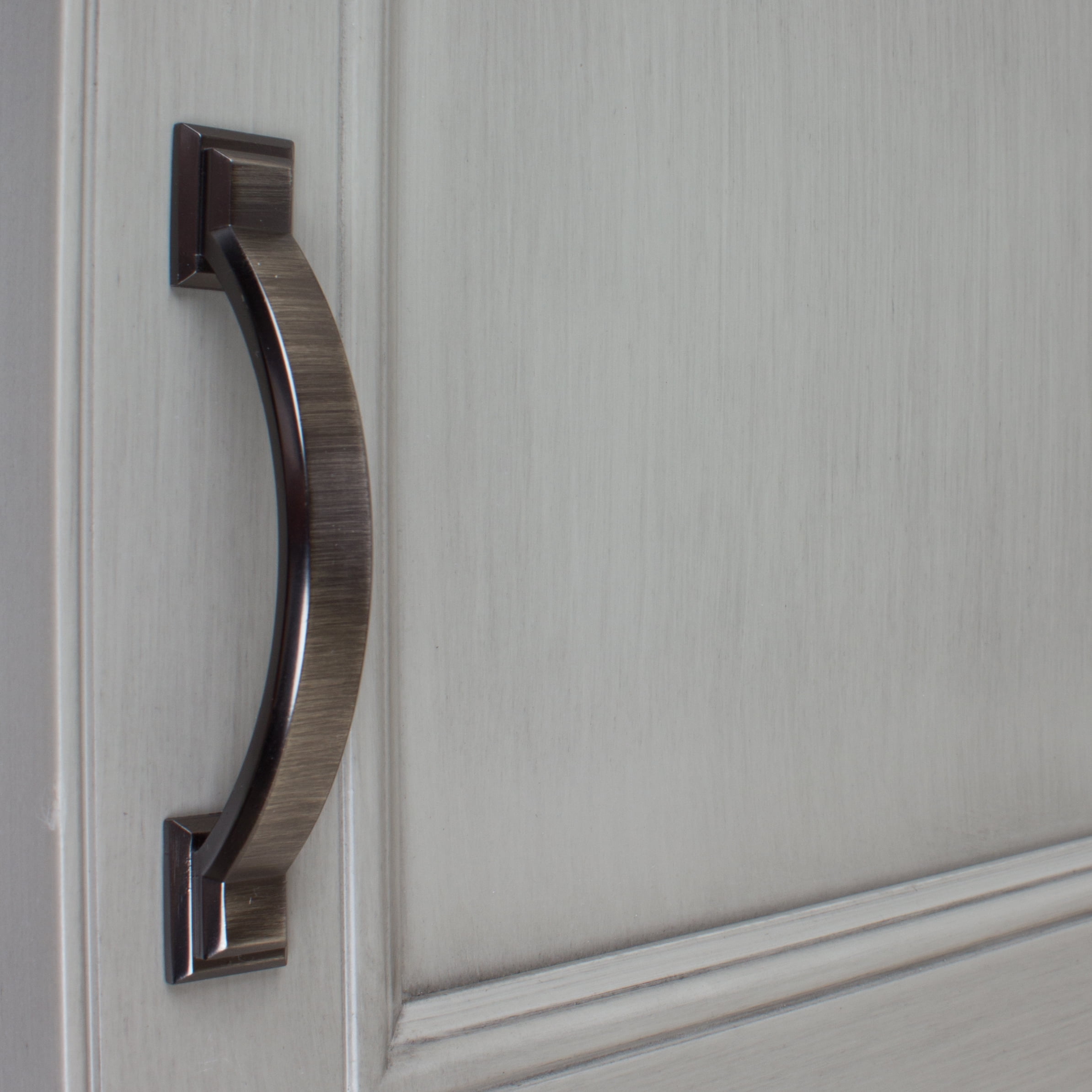 GlideRite 3 in. Center Arched Square Pulls Cabinet Hardware Handles, Brushed Pewter, Pack of 5