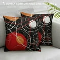 thumbnail image 3 of COMIO  Throw Pillow Covers Modern Abstract Red and Black White Gray Pattern Retro Stripes Spiral Decorative Pillow Cases Home Decor Square Pillowcases, 3 of 5