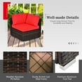 thumbnail image 5 of Patiojoy 6PCS Wicker Patio Sectional Conversation Furniture Set with Coffee Table & Seat Cushions Red, 5 of 7