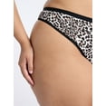 thumbnail image 4 of Joyspun Women's Plus Cotton-Blend Thong Panties, 3-Pack, Sizes 1X-5X, 4 of 7