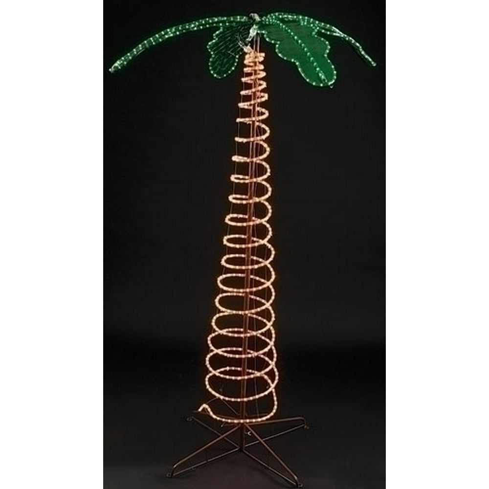 7' Deluxe Tropical Lighted Holographic Rope Light Outdoor Palm Tree