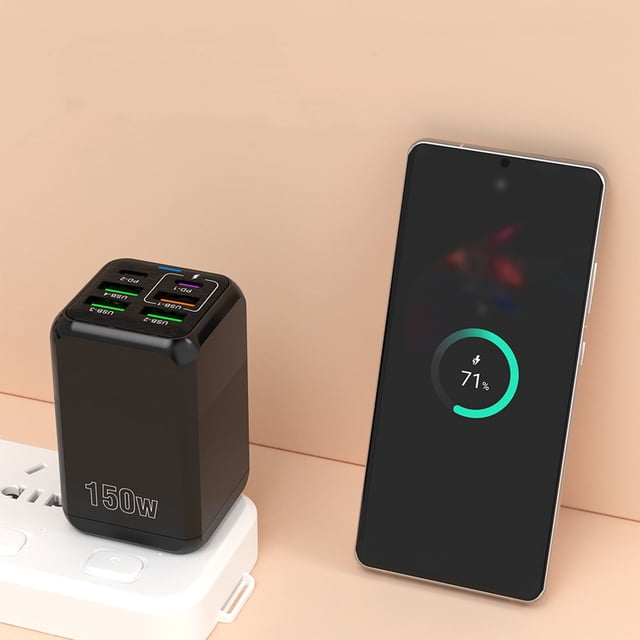 Home Holiday Deals!Power Adapter 150W Charging Head 4USB+2PD Multi Port Fast Charging Mobile Phone Charger US Standard Support Simultaneous Charging Of Multiple Devices