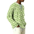 thumbnail image 3 of Fgvctg Romantic Valentine's Day Sweater for Men Ribbed Knit Button Down Henley Collar Sweater Love Heart Print Casual Pullover Slim Fit Long Sleeve Sweaters Lightweight Spring Blouse Light Green XL, 3 of 5
