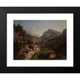 thumbnail image 2 of András Markó 14x12 Black Modern Framed Museum Art Print Titled - Mountain&nbsp;Landscape (1873), 2 of 5