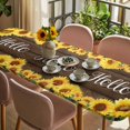 thumbnail image 3 of Sunflowers Table Cloths for 8 Foot Rectangle Tables, Yellow Summer Botanical Elegant Flowers Wooden Patio Waterproof Elastic Fitted Tablecloths, Washable Rectangular Table Cover for Camping, 3 of 8
