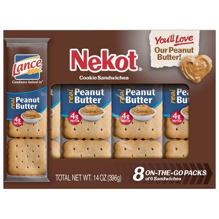 Lance Nekot Peanut Butter Cookie Sandwiches, 1.75 Oz., 8
