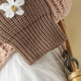 thumbnail image 6 of GYRATEDREAM Newborn Baby Girl Knit Sweater Romper Infant Oversized Long Sleeve Crewneck Embroidery Bodysuit Toddler Warm Fall Winter Outfit Brown for 0-18M, 6 of 7
