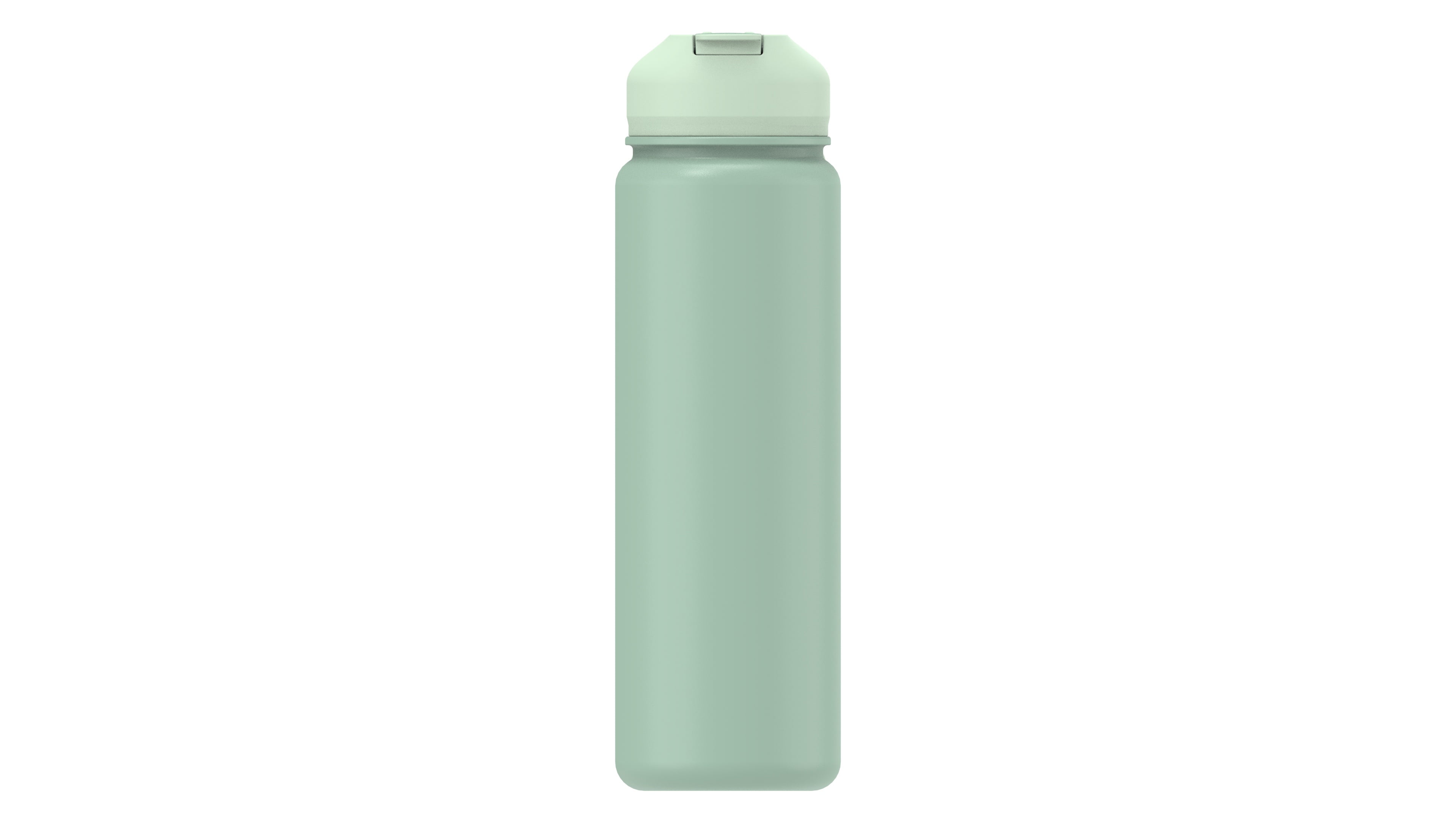 Mainstays 24 oz Double-Wall Stainless Steel Water Bottle with Straw Lid, Green