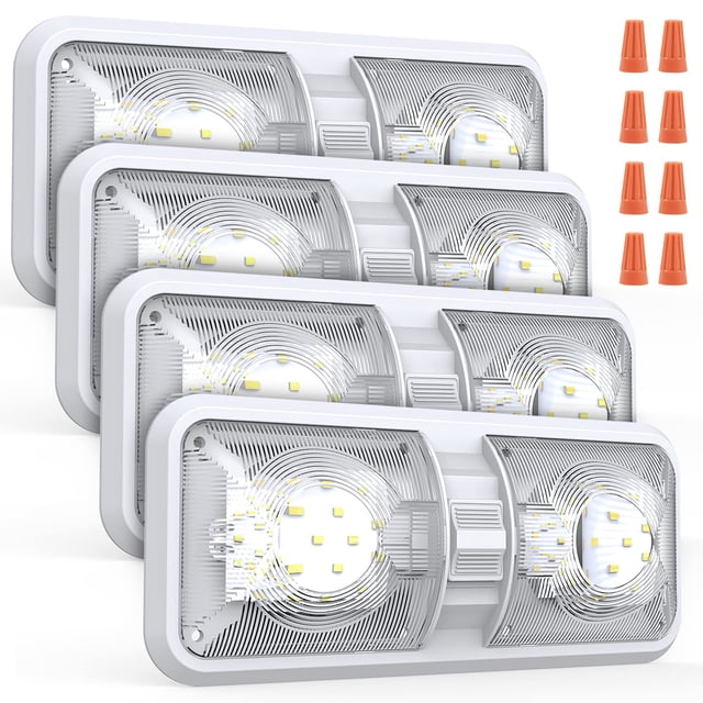 Luces LED Aaleds para interiores de autocaravanas, 12 V, 8 W, 1000 lm, blanco natural, paquete de 4