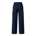 thumbnail image 6 of Eygvbb Men's Cargo Sweatpants Elastic High Waist Drawstring Loose Fit Winter Warm Pants With Pockets Casual Outdoor Daily Wear Bottoms, 6 of 7