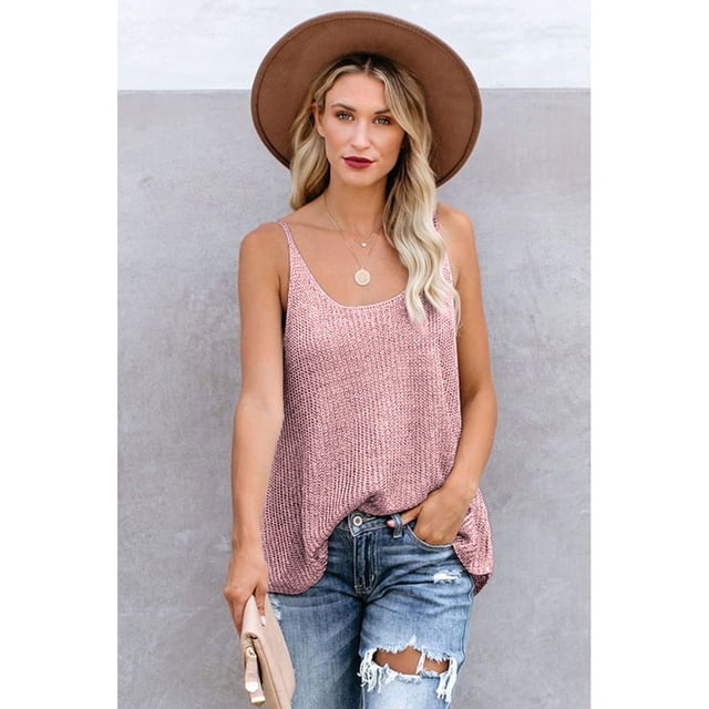 Women's White/Pink/Gray/Multicolor/Sky Blue/Blue Metallic Cami Tank