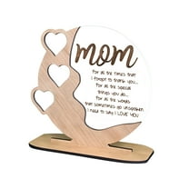 LAMIRO Home Decor,Thank You Mom Gift Wooden Sign From Daughter Or Son Gift Wooden Sign Heart Shape Gift for Mom Heart Wooden Sign Mom Plaque Meaningful Gift for Mom Birthday (B)