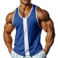 thumbnail image 3 of Kladzum Men's Basic Tank Tops Color Block Wide Crew Neck Casual Muscle Shirts Lightweight Comfort Summer Gym Workout Shirts S-3XL, 3 of 10