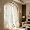 thumbnail image 5 of Dongrere 1 Panel Vintage Floral Lace Sheer Window Curtain Rod Pocket Light Filtering Drape for Bedroom Living Room Decor, 55.1x39.4 Inch, White, 5 of 6