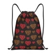 thumbnail image 1 of Saiise Gold Glitter Heart Pattern Sports Drawstring Backpack - String Swim Gym Bag with Wet Proof Pocket for Women&Men-Small, 1 of 6