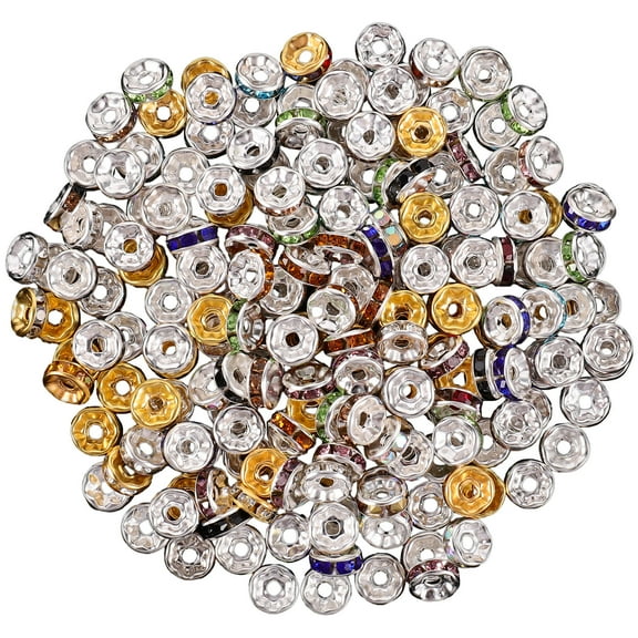 PBPBOX 200pcs Glass Spacer Beads Assorted Color for Bracelet Making Jewelry Supplies for