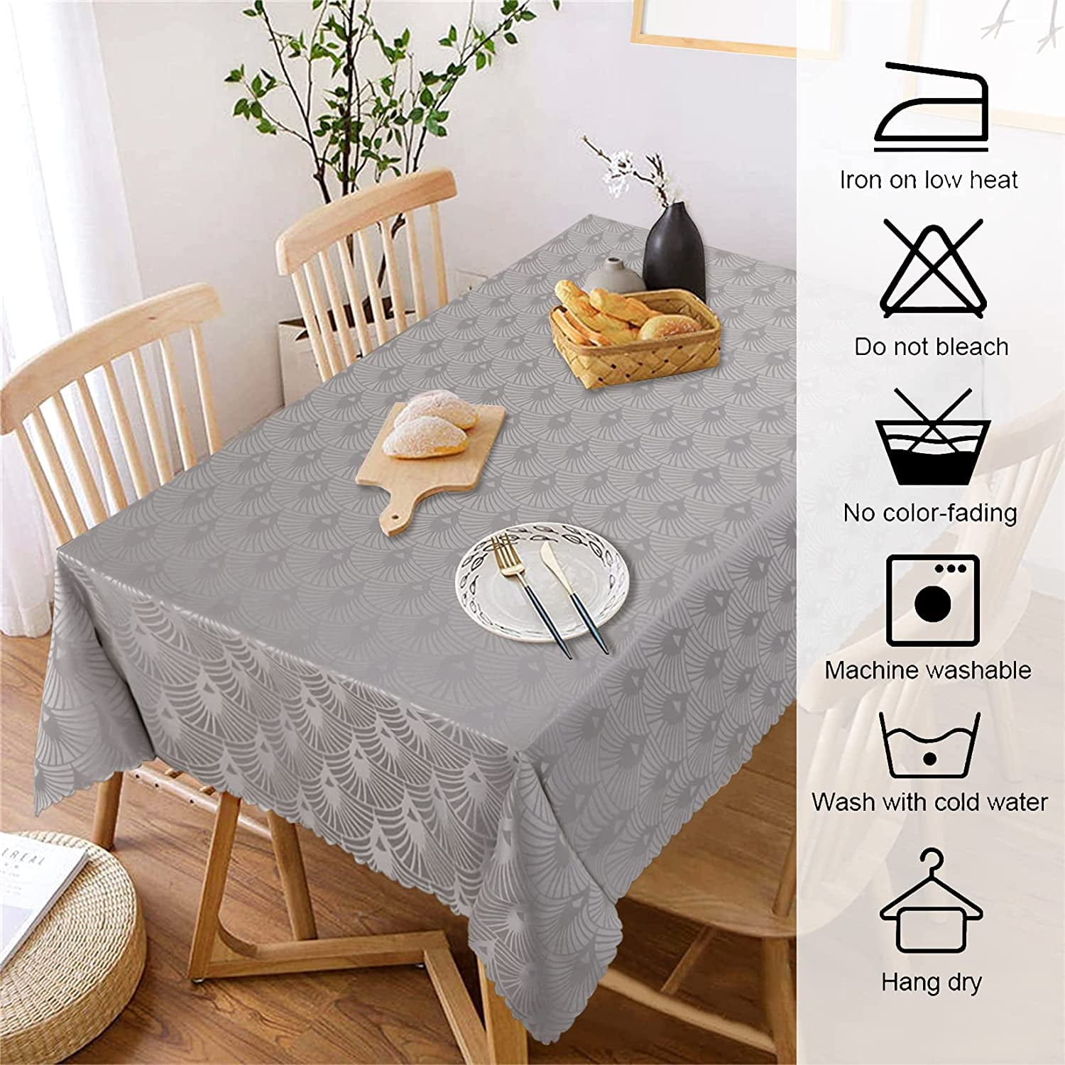 Pro Space 60 in. x 84 in. White Linen Faux-Fabric Rectangle Waterproof  Tablecloth for Dining and Kitchen Table TBC6084W - The Home Depot