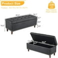 thumbnail image 2 of 43" Storage Ottoman Tufted Bed End Bench with Organization Faux Leather Foot Stool Toy Chest with Lid for Living Room, Bedroom, Entryway, Black, 2 of 13