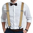 thumbnail image 7 of Buyless Fashion 2 pack Suspenders for Men - 48" Adjustable Straps 1 1/4" - X Back with Black Hooks - 5141-2-Tan, 7 of 7